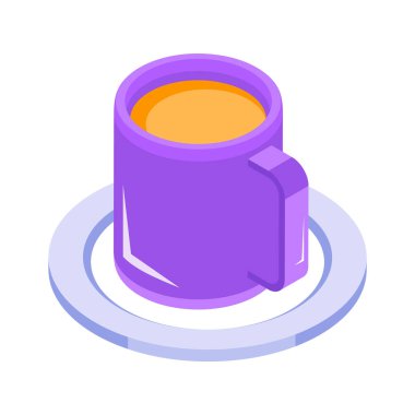 Modern tasarım tarzında, premium kullanımına hazır bir çay fincanı ikonu