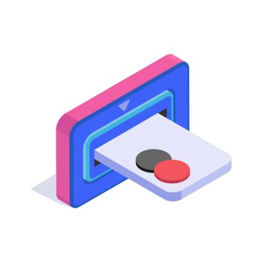 Çevrimiçi ödeme geçidini temsil eden Isometric simgesi