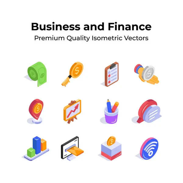 stock vector Take a look at this premium business and finance isometric icons, ready to use icons