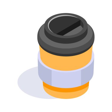 Ellerinizi bu yaratıcı paket servis kahve ikonuna koyun. Portatif kahve.