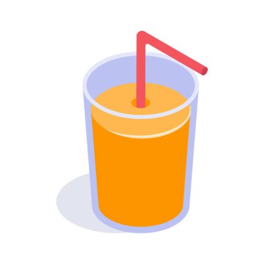 Tazeleyici bir bardak portakal suyu, pipetli, yaz zamanı için mükemmel.