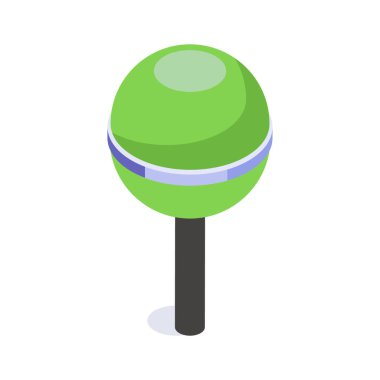 Çubuğa yapıştırılmış bu güzel lolipop ve şeker ikonunun görüntüsünü katman et.