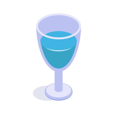 İçki kadehinin bu inanılmaz izometrik ikonuna bir bakın, şarap kadehi tasarımı