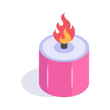 Mumun büyüleyici bir izometrik simgesi, vektörü kullanmaya hazır