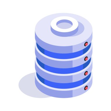 Bu yaratıcı olarak hazırlanmış veri sunucusu izometrik simgesine bir göz atın