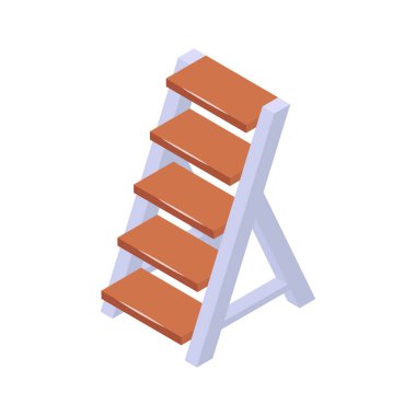 Modern tarzda merdiven izometrik ikonuna bir bakın.