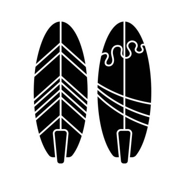 Sörf tahtası simgesi, sahil macerası, deniz kenarı vektör tasarımı
