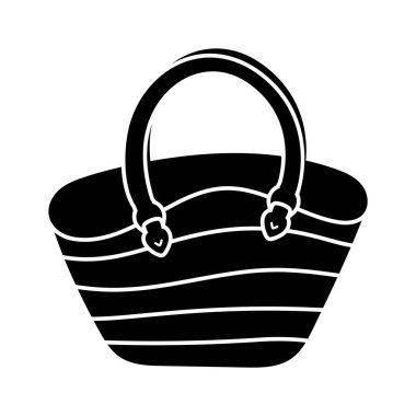 Plaj çantası ikonu, yaz, seyahat ve plaj vektör illüstrasyonu
