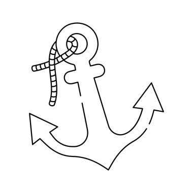 Gemi donanımı, modern çapa ikonu, çapa kancası