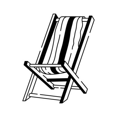 Plaj sandalyesi ikonu, yaz, tatil ve plaj için mükemmel, vektör kullanmaya hazır