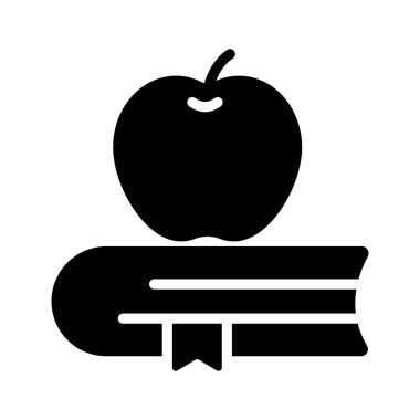 Apple ve kitap moda tarzda bilgi konsepti simgesi tasvir ediyor