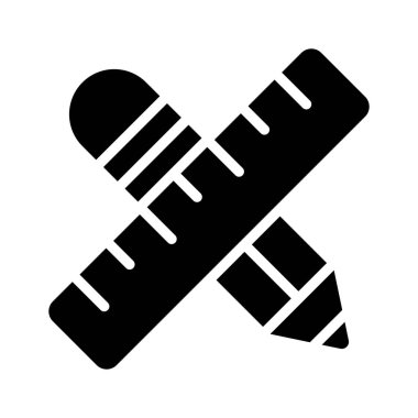 Kalem ve cetvel tasarım araçlarının taslak simgesi, tasarım araçlarının vektörü