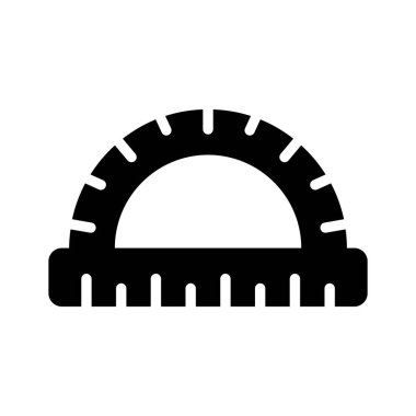 Açıları ve geometrik fonksiyonları ölçmek için uygun hassas ve yaratıcı bir açıölçer simgesi