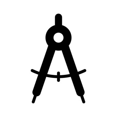 Geometri pusula simgesinin bu inanılmaz vektör tasarımını tutun, taslak aracının düz simge tasarımını