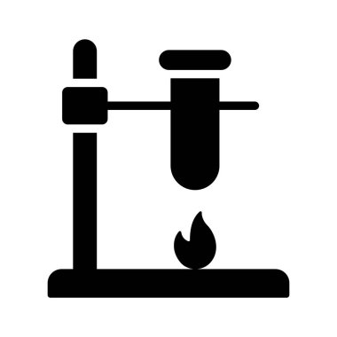 Laboratuvar deneyinin simgesini gösteren test tüpü ile durun