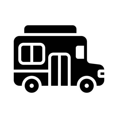 Okul otobüsünün bu muhteşem simgesini beyaz arkaplanda izole edin