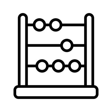 An oblong frame with rows of wires or grooves along which beads are slide, used for calculating, vector of calculation clipart