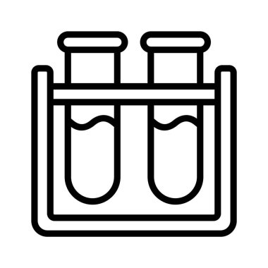 Moda stili vektör test tüpleri simgesi için bir laboratuvar ekipmanı