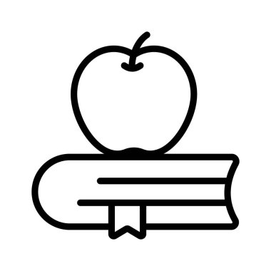 Apple ve kitap moda tarzda bilgi konsepti simgesi tasvir ediyor