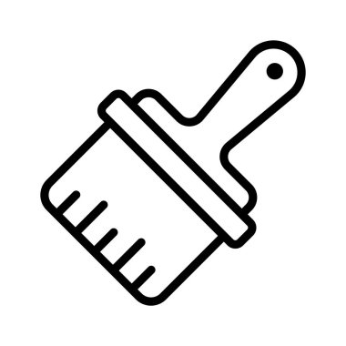 Boya fırçasının el yapımı modern vektörü, özelleştirilebilir simge