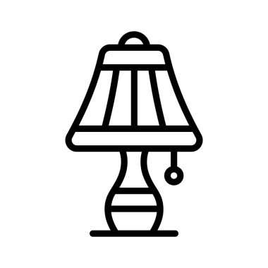 İyi tasarlanmış masa lambası ikonu, özelleştirilebilir vektör