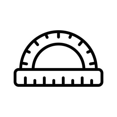 Açıları ve geometrik fonksiyonları ölçmek için uygun hassas ve yaratıcı bir açıölçer simgesi