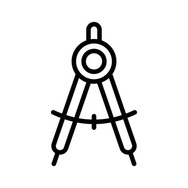 Geometri pusula simgesinin bu inanılmaz vektör tasarımını tutun, taslak aracının düz simge tasarımını