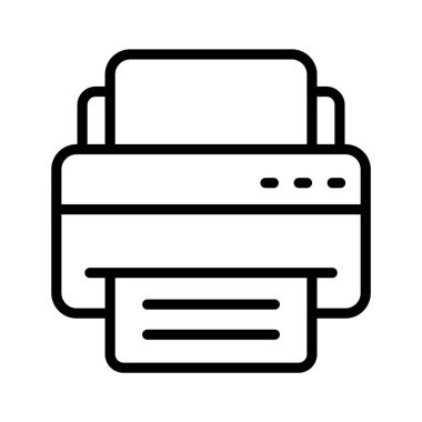 Belgeler, resimler ve daha fazlası için yazıcı işlevselliğini temsil eden modernize edilmiş bir yazıcı simgesi