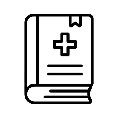 Tıbbi kitap simgesi tasarımı beyaz arkaplanda izole edildi