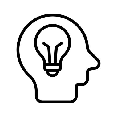 Zihnin içindeki ampul beyin fırtınası vektör tasarımının konsept simgesini betimliyor