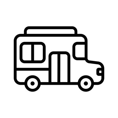 Okul otobüsünün bu muhteşem simgesini beyaz arkaplanda izole edin