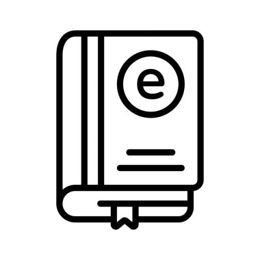 Bu inanılmaz kitap ikonu, elektronik kitap vektör tasarımı üzerinde durun.