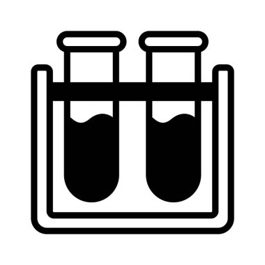 Moda stili vektör test tüpleri simgesi için bir laboratuvar ekipmanı