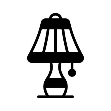 İyi tasarlanmış masa lambası ikonu, özelleştirilebilir vektör