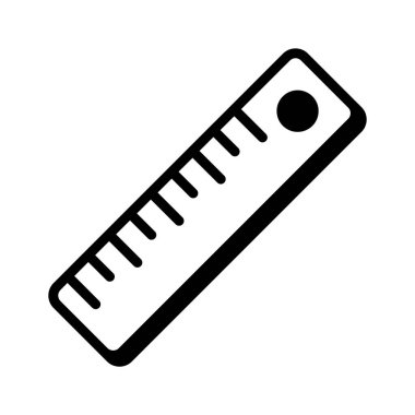 Ölçüm veya hesaplama uzunluğu için araç, cetvelin premium simgesi, ölçek vektörü