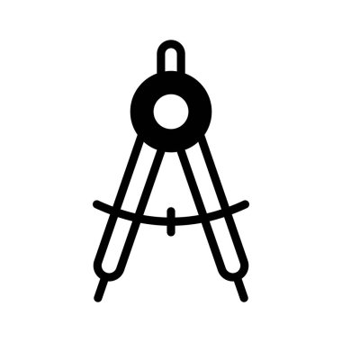 Geometri pusula simgesinin bu inanılmaz vektör tasarımını tutun, taslak aracının düz simge tasarımını