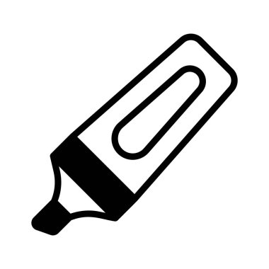 Vurgulayıcı, kırtasiye ögesi vektörünün bu yaratıcı olarak tasarlanmış simgesini kontrol et