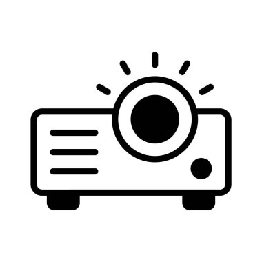 Dikkatlice tasarlanmış bir projektör simgesi, sunumlar, toplantılar ve sınıflar için mükemmel.