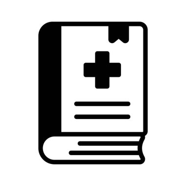 Tıbbi kitap simgesi tasarımı beyaz arkaplanda izole edildi