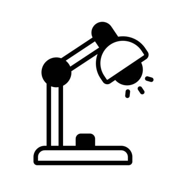 İyi tasarlanmış masa lambası ikonu, özelleştirilebilir vektör