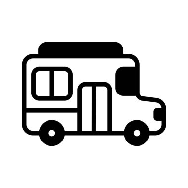 Okul otobüsünün bu muhteşem simgesini beyaz arkaplanda izole edin