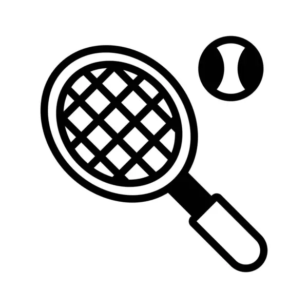 stock vector Ball with racket, concept icon of tennis in modern style