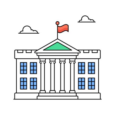 Birleşik Devletler Başkanı 'nın resmi konutu ve işyeri, Beyaz Saray vektör tasarımı