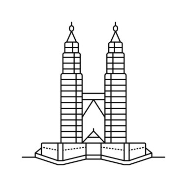 Malezya simgesi, petronas kulesi, modern tarzda ikiz kule tasarımı