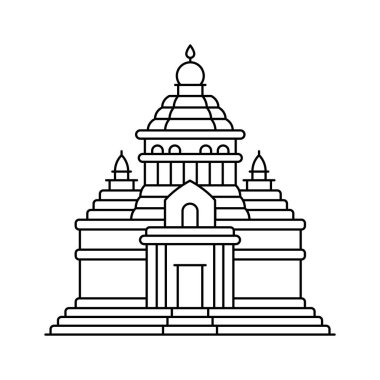 Modern biçimdeki Konark Güneş Kulesi vektör tasarımı, simge kullanmaya hazır