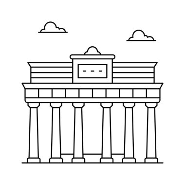 Berlin duvar vektör tasarımı modern stil, premium simge