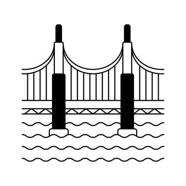 Modern tarzda Golden Gate köprü vektör tasarımı