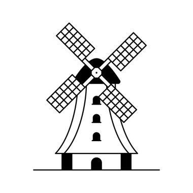 Modern tasarım tarzında bu inanılmaz kreş yel değirmeni ikonunu alın.