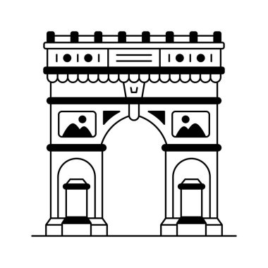 Arc de Triomphe 'nin modern ikonu, ünlü bir Paris anıtı.