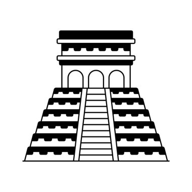 Meksika 'daki antik Maya piramidi Meksika' daki Chichen itza ikonunu kullanmaya hazır.